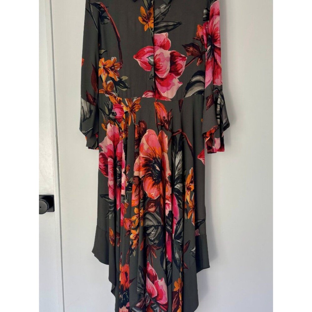 Soft Surroundings Floral High Low Shirt Dress XS Boho Fall Flowing